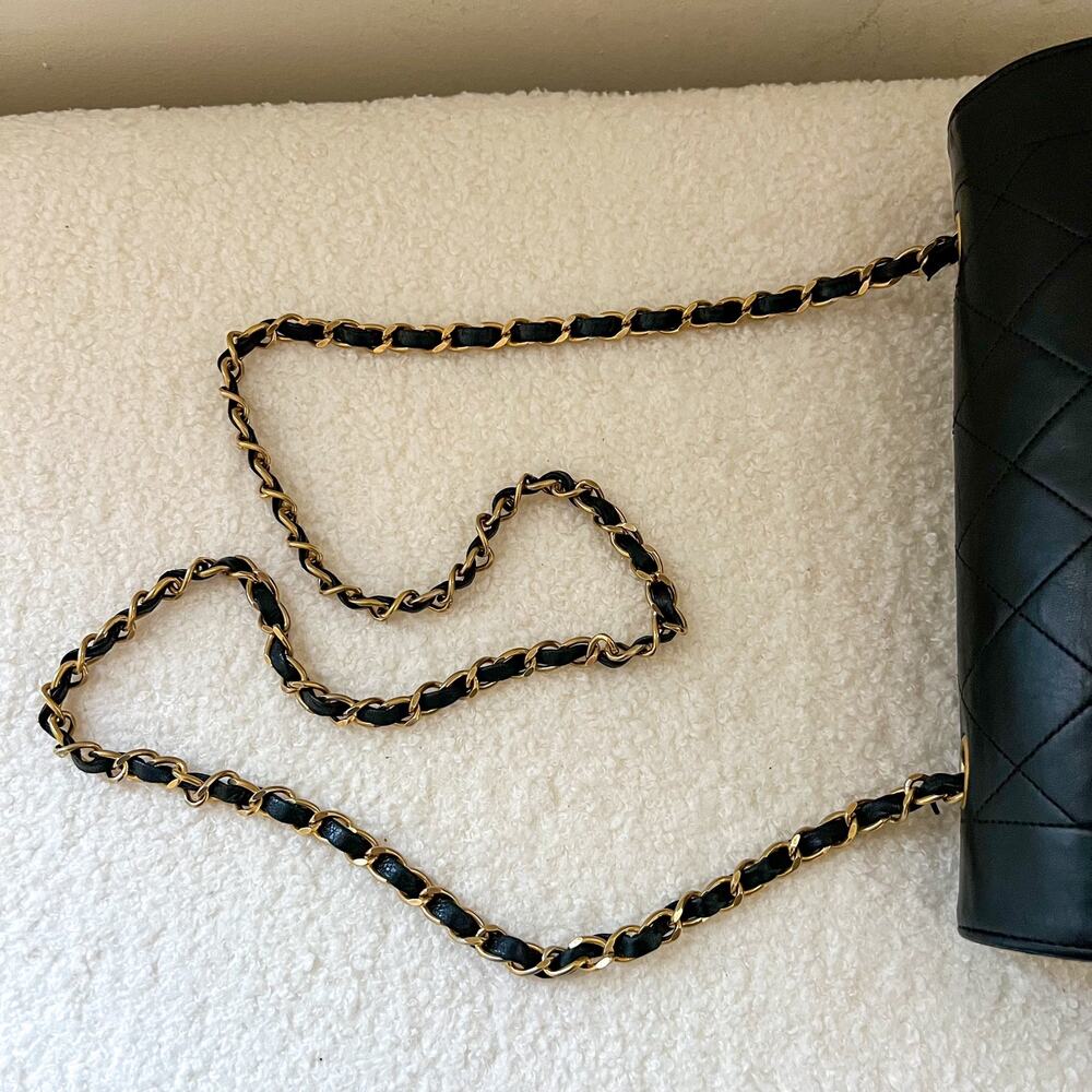 CHANEL Black Quilted Lambskin Crossbody with Gold Chain - Picture 16 of 16
